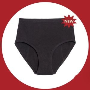 New The Heavy Period. High Waisted with Extended Gusset XL 12 14 Black Underwear